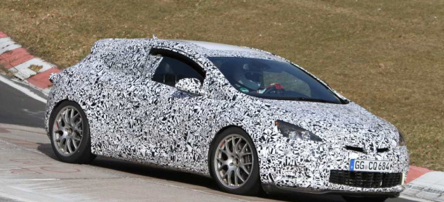 Erlkönig erwischt: Opel Astra GTC/OPC: Der starke GTI-Rivale im VW Scirocco-Look wird derzeit in OPC Ausführung am Nürburgring getestet