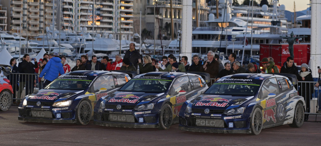 Dreifachsieg für den neuen Polo R WRC : Sensationeller VW-Sieg bei der Rallye Monte Carlo 