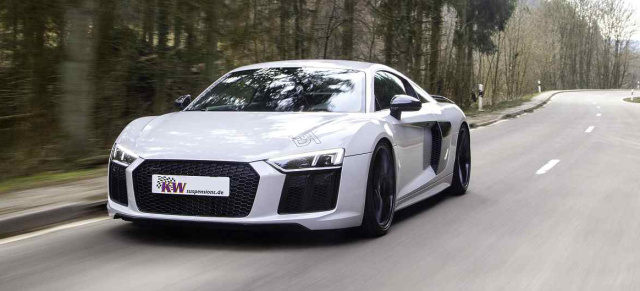 Upgrade für das Audi R8-Fahrwerk: Stufenlose Tieferlegung für den Supersportler mit KW Gewindefedern