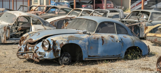 Porsche unterm Hammer bei RM Sotheby´s: Porsche wohin das Auge reicht: Spektakulärer Schrottplatz wird versteigert
