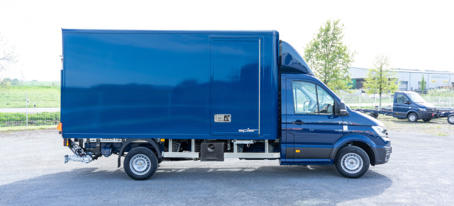 VW Crafter mit neuen Spezialaufbauten: Koffer und Drei-Seiten-Kipper: Neue Aufbauten für den VW Crafter