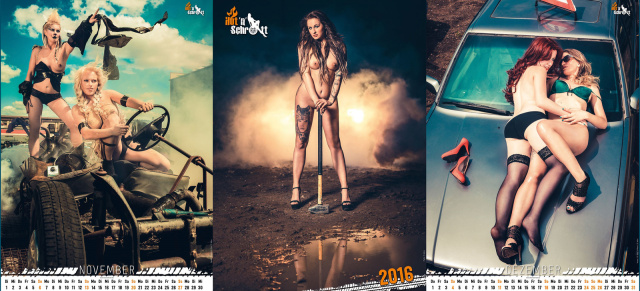 Neulich auf dem Schrottplatz: Sexy Girls und altes Eisen - Hot ‘n’ Schrott Kalender 2016 