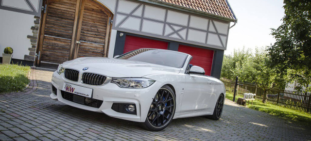 KW Gewindefahrwerke für das neue BMW 4er Cabriolet: Maximale Tieferlegung von 65 Millimetern
