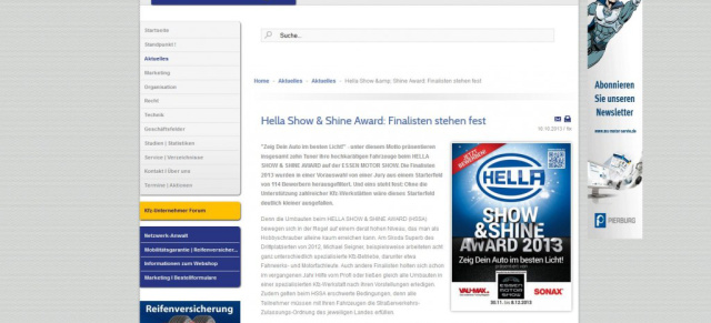 IAM-Net.eu - Das Netzwerk für Kfz-Unternehmer berichtet über den HELLA SHOW & SHINE AWARD: 
