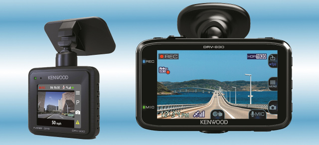 Neue leistungsstarke HD- und WQHD-Dashcams von Kenwood : Kenwood Dashcams mit integriertem GPS, G-Sensor und hoch auflösender Videoaufzeichnung während der Fahrt