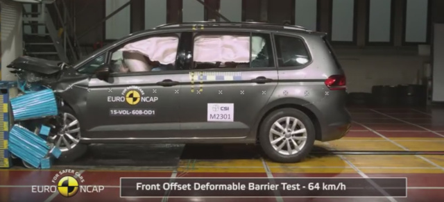 Auf die harte Tour: VW Touran Crashtest-Video: Der VW Touran ist bester Van im Euro-NCAP-Crashtest