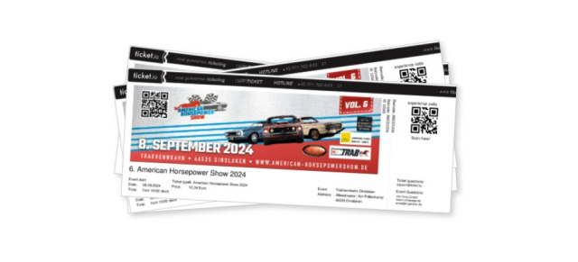 6. American Horsepower Show, 8. September, Dinslaken:: Hier gibt es Tickets im Vorverkauf für das US-Car Festival auf der Trabrennbahn in Dinslaken