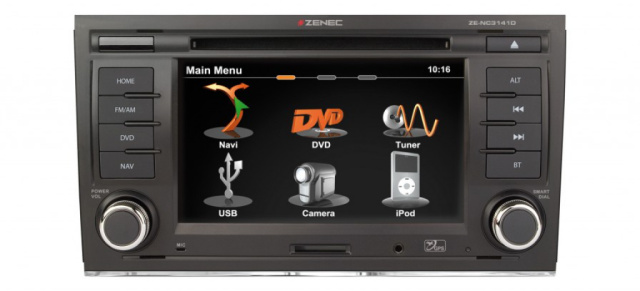 Maßgeschneidert: Neue Multimedia Navigationssysteme  von Zenec  jetzt auch für Audi A4: Fünf neue fahrzeugspezifische E>GO Modelle mit Bluetooth für VW, Audi, Seat, Opel und Ford