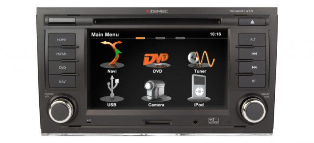 Maßgeschneidert: Neue Multimedia Navigationssysteme  von Zenec  jetzt auch für Audi A4: Fünf neue fahrzeugspezifische E>GO Modelle mit Bluetooth für VW, Audi, Seat, Opel und Ford