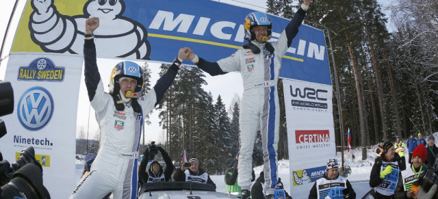 Erster Gesamtsieg für den Polo WRC: Sébastien Ogiers triumphiert in Schweden in der Rallye-Weltmeisterschaft