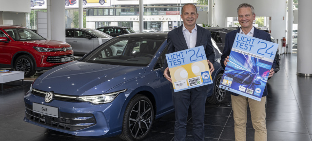 Volkswagen ist Automobilpartner des Licht-Tests 2024: Licht-Test 2024: VW Golf zu gewinnen