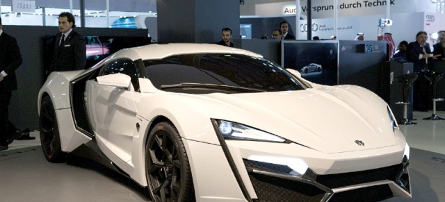 Qatar Motor Show 2013: Erster Supersportwagen aus dem Nahen Osten: 750 PS und 394 km/h Topspeed: W Motors stellt seinen Lykan Hypersport vor