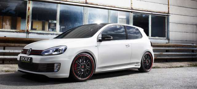 Dotz Shift pinstripe red am GTI : Verfeinerter Jubi-GTI dank Dotz-Felgen