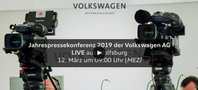 Dienstag, den 12. März, von 09:00-11:00 Uhr: LIVESTREAM: Jahrespressekonferenz der Marke Volkswagen