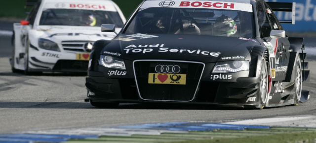 Audi gelingt Titel-Hattrick in der DTM :  Timo Scheider holt Titel mit Platz zwei in Hockenheim - 155.000 Zuschauer erleben spannendes Finale - AUDI AG schreibt ein weiteres Kapitel Motorsport-Geschichte