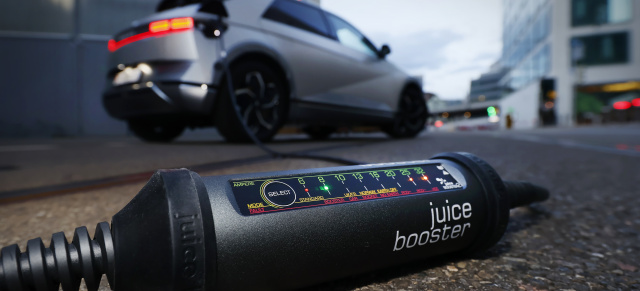 Schneller laden mit dem Juice Booster 2, Charger 2 und Phaser: Mobile Wallbox bei Hyundai bestellbar