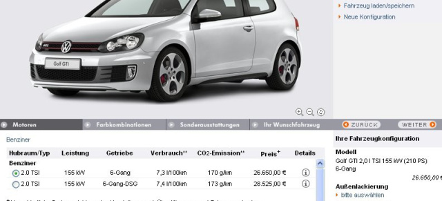 Der neue Golf GTI ist nun zu bestellen!: Ein erster Fahrbericht folgt nach dem 8. April!!!