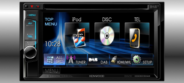 Exzellente Audio/Videoübertragung vom Smartphone: Kenwoods neuer Multimedia-DAB+ Receiver DDX5015DAB mit HDMI / MHL-Eingang