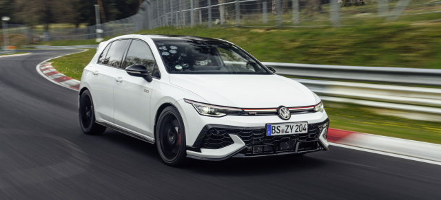Mit Video: Golf GTI EDITION 50: Schnellster Serien-VW aller Zeiten: GTI-Jubiläumsmodell setzt Nordschleifen-Rekord mit 07:46:13 Minuten – Weltpremiere am 20. Juni beim 24h-Rennen