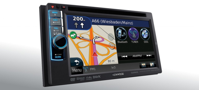 Superschnell: Neue Doppel-DIN All-In-One Navigationssysteme von Kenwood: DNX4210BT & DNX5210BT  DVD-Multimedia-Allrounder mit neuester Garmin-Navi, Bluetooth- Freisprecheinrichtung, USB und iPhone/iPod-Anschluss