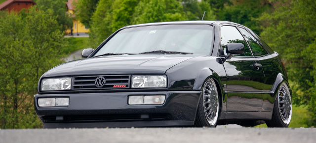 Schwarzmalerei: 1993er VW Corrado mit Luft in den Beinen und Kronjuwelen an den Achsen