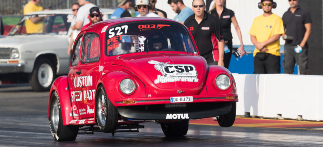 Viertelmeile-Käfer: Jill Kemp fährt die Legende in dritter Generation: Drag Racing im Motul-Käfer