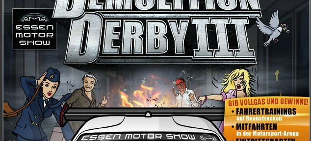 ESSEN MOTOR SHOW 2012 - Online Game DEMOLITION DERBY III jetzt spielen: Gratis-Online-Autorennspiel für Speed-Junkies steht bereit