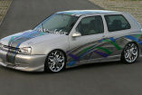 Golf 3 Tuning: : Buntes Treiben mit Chromfelgen und Custom Lackierung