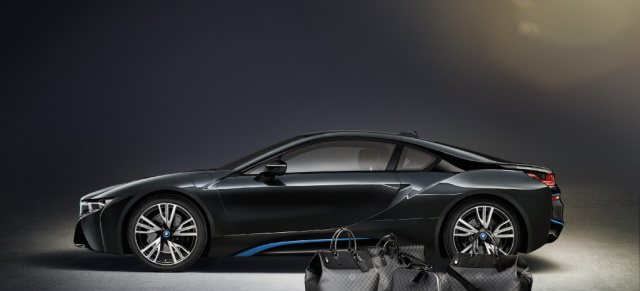 Maßgeschneiderte Louis Vuitton Reisetaschen für den BMW i8: Die passenden Taschen zum Carbon-BMW.