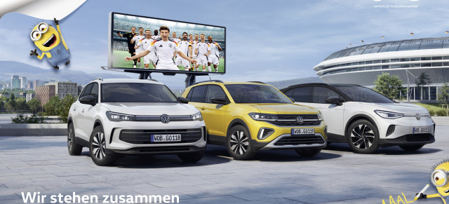 Minions fahren auf Volkswagen ab: Volkswagen wirbt mit den Minions und der Nationalmannschaft