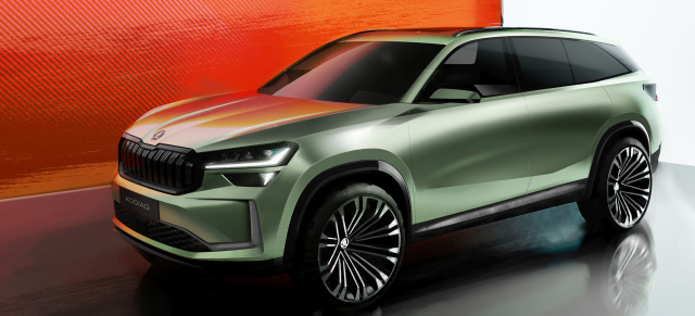 Letzte Designskizzen zeigt Serienmodell des neuen Kodiaq 2024: Neuer Skoda Kodiaq feiert am 4. Oktober. Premiere