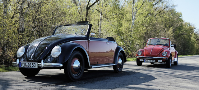 VW Classic beim MaiKäferTreffen 2026: Zwei legendäre Käfer Cabriolets als Zeitreise der Extraklasse: Volkswagen bringt Hebmüller Cabrio (1950) und Käfer 1303 Cabrio (1980) nach Hannover