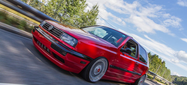 Rosi, ich hol Dich mit dem Turbo ab! Golf 3 VR6 Turbo der Extraklasse: Roter Dreier mit Luft in den Beinen und Luftdruck im Motor