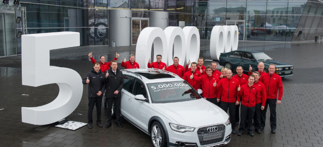 5.000.000 x quattro-Antrieb bei Audi: Produktionsrekord in Neckarslum