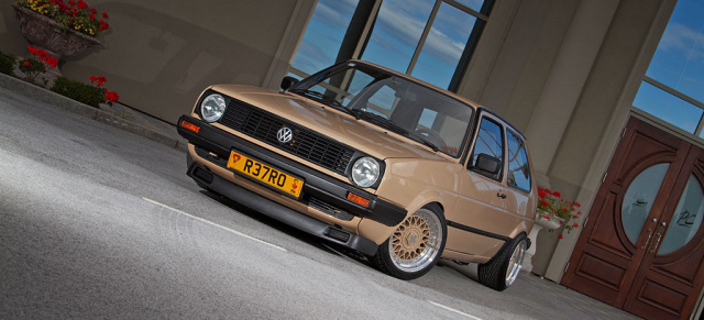 Eindeutig zweideutig - VW Golf 2 im Latte-Macchiato Style: BBS Felgen und Oldschool-Retro-Tuning am 87er VW