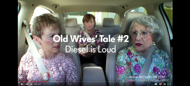 Die drei alten Damen im Volkswagen : Lustiger Werbespot soll das VW-Diesel-Image aufpolieren 