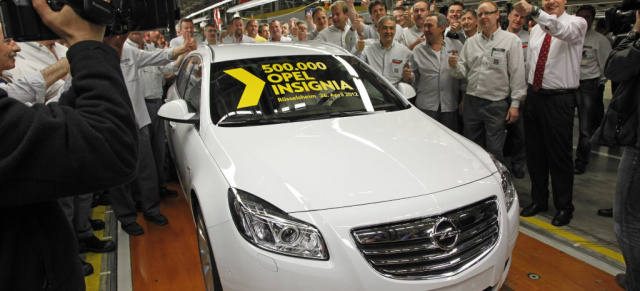 500.000 Opel Insignia aus Rüsselsheim: Als Jubiläumsmodell fuhr ein 2.0 BiTurbo CDTI Sports Tourer vom Band
