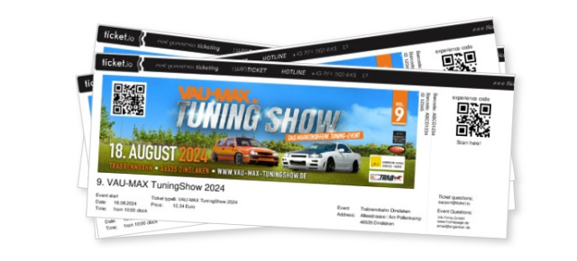 9. VAU-MAX TuningShow, 18. August 2024, Dinslaken: Vorverkauf fürs Tuning-Event auf der Trabrennbahn Dinslaken gestartet