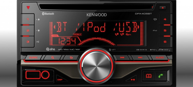 Top-Unterhaltung im Doppel-DIN-Format: Neuer Kenwood-CD-Receiver DPX405BT  : Bluetooth-Komfort, iPod & iPhone-Connectivity und Zugriff auf Aha Online-Radio