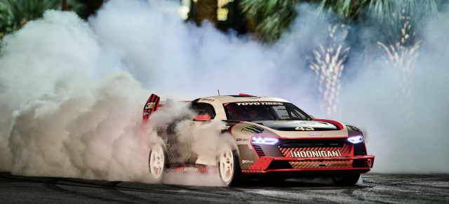 Gymkhana Neustart für Ken Block im Audi S1 Hoonitron: ELECTRIKHANA 2022 – Ken Block driftet durch Las Vegas