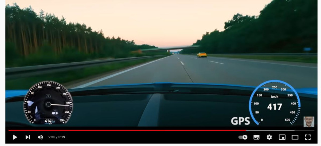 Vollgas im Bugatti Chiron: VIDEO: Mit 417 km/h über die Autobahn
