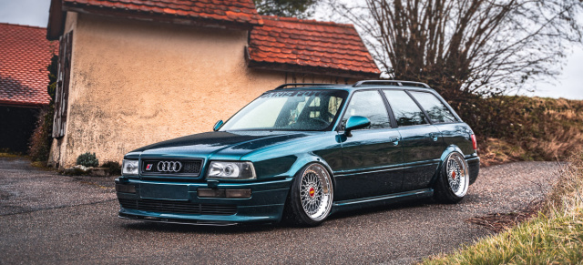 Immer frö(h)lich: „Fitment“-Audi 80 Avant in S2-Optik, Airride und breiten BBS