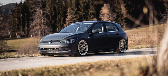 Erster „static“ VW Golf 8 abgetaucht: „Gepfefferter“ Achter mit KW-Fahrwerkstechnik, BBS LeMans und Nankang