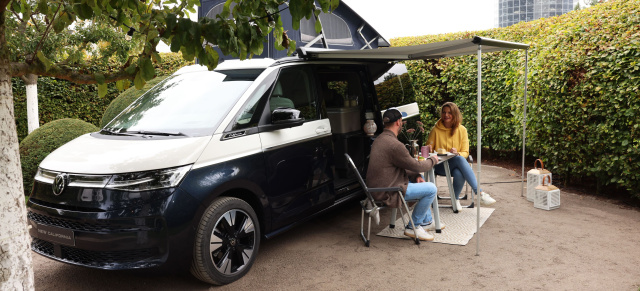 Camping trifft Luxus: Neue Übernachtungsmöglichkeit im Volkswagen California in Wolfsburg: 5-Sterne-Camping in der Autostadt