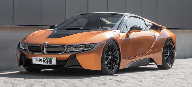 Der Hybrid-Klassiker von morgen: BMW i8 Roadster mit H&R Sportfedern (Typ BMWi-2)