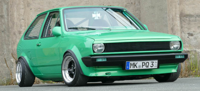 Grünes Fortbewegungsmittel: "OldSchool" VW Polo mit Weber-Umbau und 13-Zoll-Räderwerk