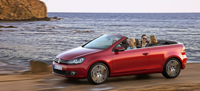 Das neue Golf 6 Cabrio  Das Erdbeerkörbchen ohne Henkel: VW zeigt 2012er Golf VI Cabrio in Genf 2011